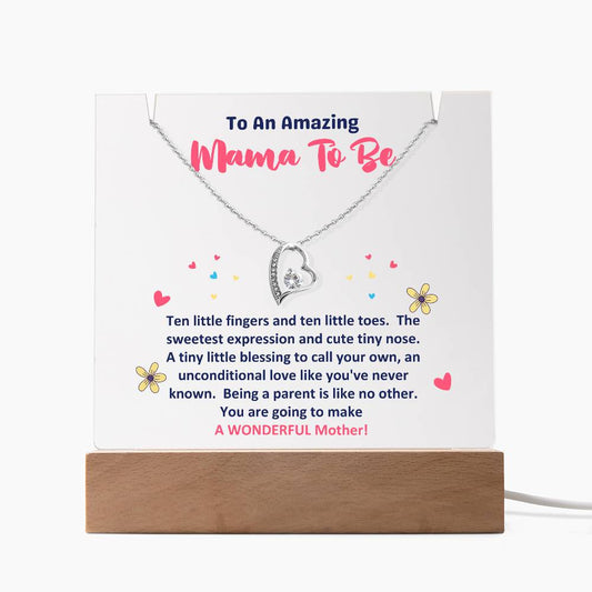 To An Amazing Mama To Be Acrylic Bundle Forever Love Necklace