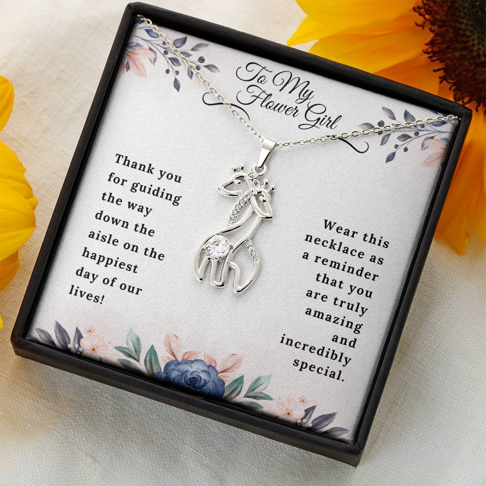 To My Flower Girl Giraffe Necklace - Gifted Jewels