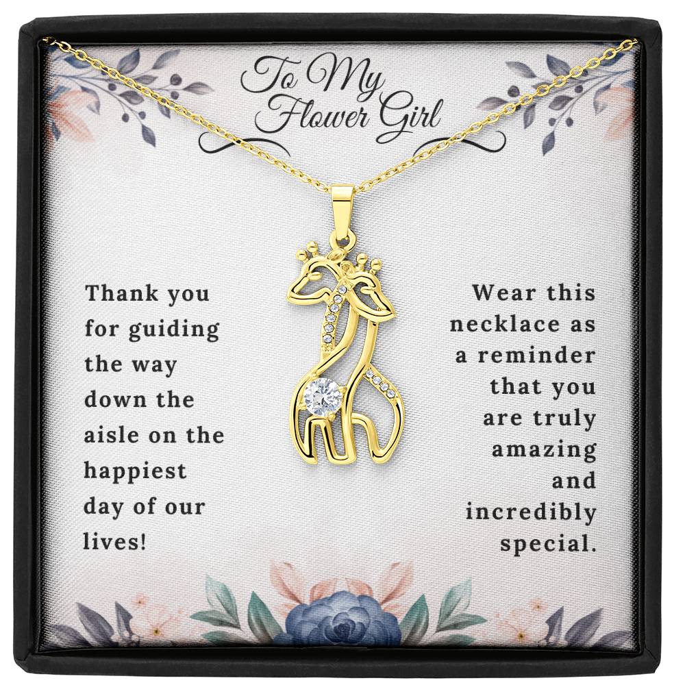 To My Flower Girl Giraffe Necklace - Gifted Jewels