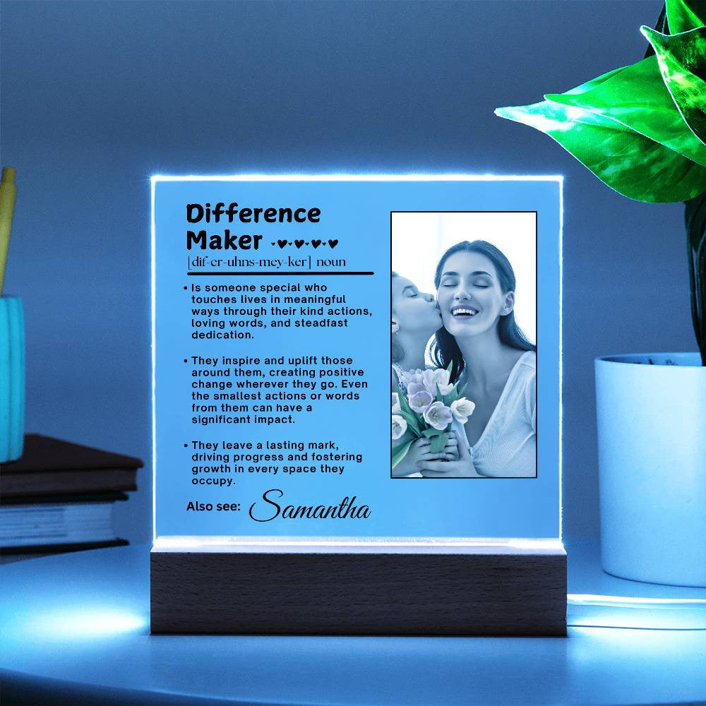 Difference Maker Personalized Acrylic Plaque Gift