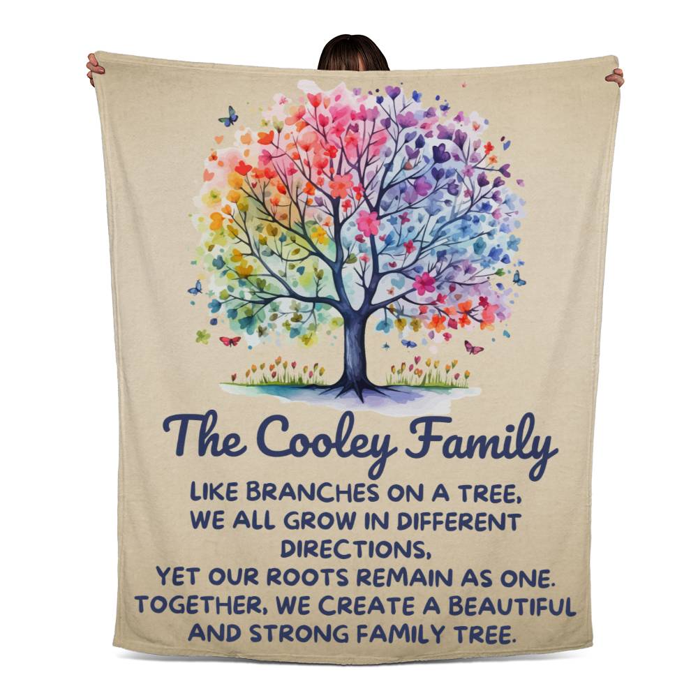 Personalized Family Tree Blanket Jersey Fleece Blanket 50x60